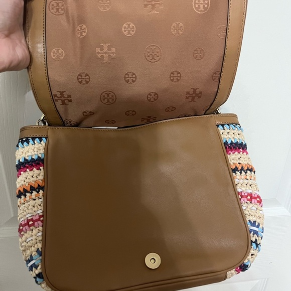 TORY BURCH Marion Woven Small Flap Shoulder Bag Boho - Picture 5 of 10